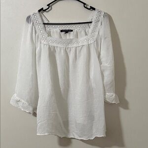 Zac & Rachel White Lace Accent Blouse